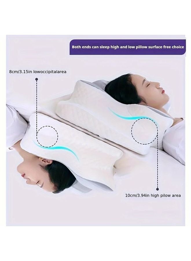 Light Grey Butterfly Ergonomic Pillow For Back And Side Sleepers Neck Support - Image 5